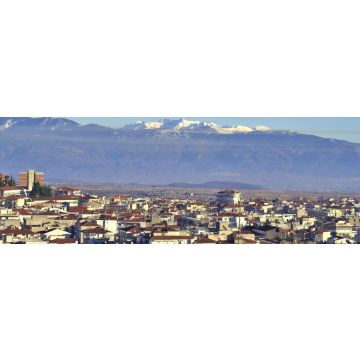 Lais Puzzle - Kleine Stadt Kozani in Nordgriechenland, im Hintergrund der Berg Olympos, Panorama - 1.000 Teile