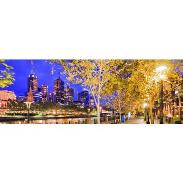 Lais Puzzle - Nachtansicht vor dem Fluss in der Stadt Melbourne, Australien, Panorama - 1.000 Teile