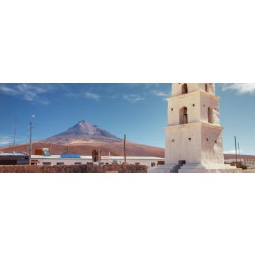 Lais Puzzle - Turm der Kirche von Cariquima, nahe Colchane, in der Tarapaca-Region, in den Ausläufern des Cariquima-Berges, Chile, Panorama - 1.000 Teile