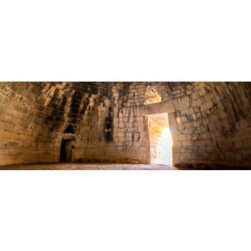 Lais Puzzle - Die archäologische Stätte von Mykene in der Nähe des Dorfes Mykines, mit antiken Gräbern, riesigen Mauern und dem berühmten Löwentor, Peloponnes, Griechenland, Panorama - 1.000 Teile