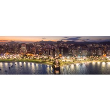 Lais Puzzle - Praia do Canto iluminada no início da noite. Vitória, Espírito Santo, Brasilien, Panorama - 1.000 Teile