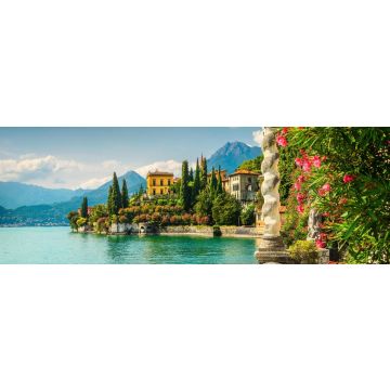 Lais Puzzle - Oleander Blumen und Villa Monastero im Hintergrund, Comer See, Varenna, Panorama - 1.000 Teile