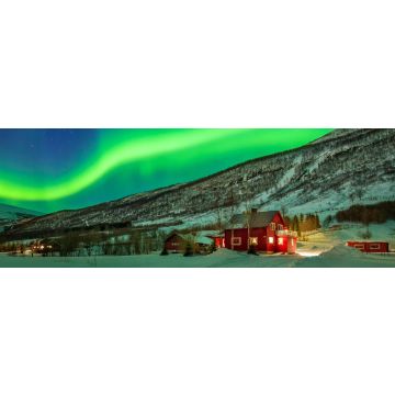 Lais Puzzle - Nordlicht über Dorf in Norwegen, Panorama - 1.000 Teile