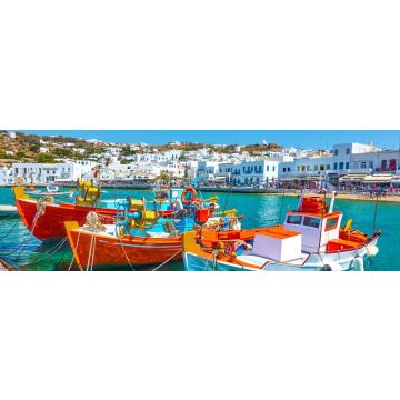 Lais Puzzle - Hafen mit Booten in Mykonos, Panorama - 1.000 Teile
