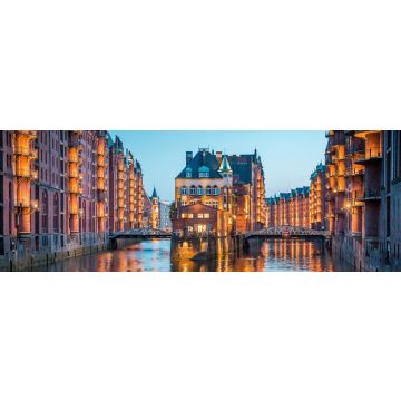 Lais Puzzle - Hamburg Speicherstadt in der Dämmerung, Deutschland, Panorama - 1.000 Teile