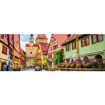 Lais Puzzle - Schöne Straßen in Rothenburg ob der Tauber mit traditionellen deutschen Häusern, Bayern, Deutschland, Panorama - 1.000 Teile