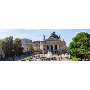 Lais Puzzle - Lviv, Ukraine: Platz vor der Lviv-Oper. Luftaufnahme, Panorama - 1.000 Teile
