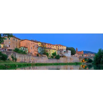Lais Puzzle - Spiegelung der Altstadt im Fluss Tevere, Umbertide, Italien, Panorama - 1.000 Teile