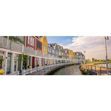 Lais Puzzle - Skyline von Houten mit berühmten Regenbogenhäusern in den Niederlanden, Panorama - 1.000 Teile