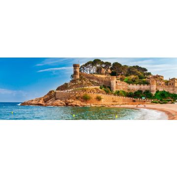 Lais Puzzle - Seelandschaft Badia Bucht in Tossa de Mar in Girona, Katalonien, Spanien. Alte mittelalterliche Burg mit schönem Sandstrand und klarem blauem Wasser, Panorama - 1.000 Teile