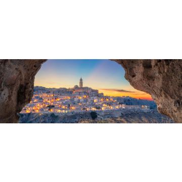 Lais Puzzle - Matera, Italien. Stadtbildbild der mittelalterlichen Stadt Matera, Italien während des schönen Sonnenuntergangs, Panorama - 1.000 Teile