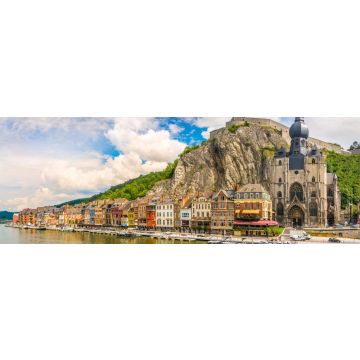 Lais Puzzle - Panoramablick auf das Maasufer mit Häusern und der Kirche Mariä Himmelfahrt in Dinant - Belgien, Panorama - 1.000 Teile