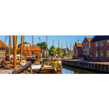 Lais Puzzle - Traditionelle niederländische Botter-Fischerboote im Hafen des historischen Dorfes Spakenburg-Bunschoten. Das Dorf war einst ein wichtiges Fischereizentrum am jetzt aufgestauten IJselmeer, Panorama - 1.000 Teile