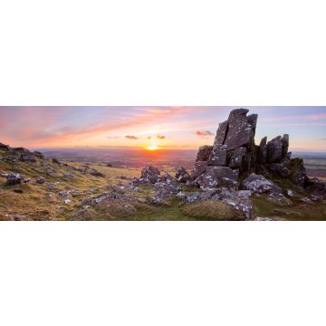 Lais Puzzle - Sourton Tor bei Sonnenuntergang Dartmoor National Park Devon, England, Panorama - 1.000 Teile