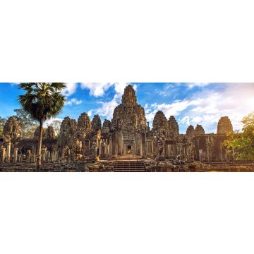Lais Puzzle - Antike Steingesichter bei Sonnenuntergang des Bayon-Tempels, Angkor Wat, Panorama - 1.000 Teile