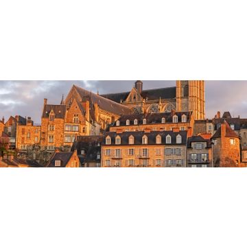 Lais Puzzle - Historisches Stadtzentrum von Le Mans vom Sarthe-Kai aus gesehen, Frankreich, Panorama - 1.000 Teile
