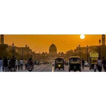 Lais Puzzle - Sonnenuntergang in der Nähe der Präsidentenresidenz, Rashtrapati Bhavan, Neu-Delhi, Indien, Panorama - 1.000 Teile