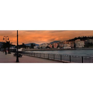 Lais Puzzle - Die Stadt Chalkida, Euböa, Griechenland mit dramatischem Himmel, Panorama - 1.000 Teile