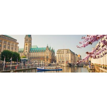 Lais Puzzle - Hamburger Rathaus und Alster im Frühjahr, Hamburg, Panorama - 1.000 Teile