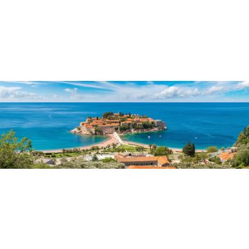 Lais Puzzle - Die Insel Sveti Stefan in Budva, Montenegro, Panorama - 1.000 Teile