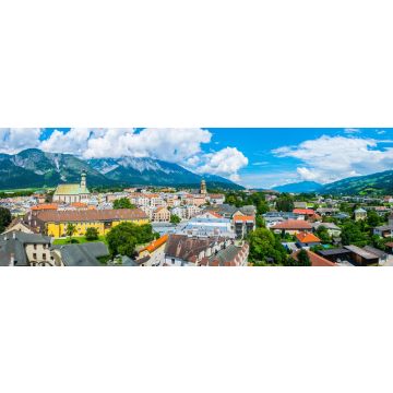 Lais Puzzle - Luftaufnahme der Stadt Hall in Tirol in Österreich von der Spitze der Burg Hasegg, Panorama - 1.000 Teile