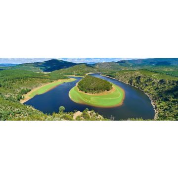 Lais Puzzle - Melero schlängelt sich vom Mirador de la Antigua, Riomalo de Abajo, Las Hurdes, Caceres, Extremadura, Spanien, Panorama - 1.000 Teile