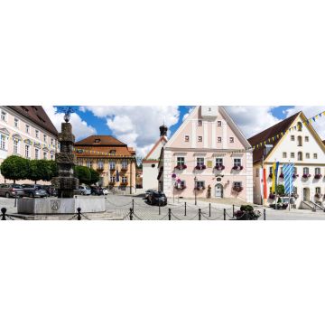 Lais Puzzle - Rathaus und Marktplatz in Gredingen Bayern, Panorama - 1.000 Teile