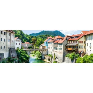 Lais Puzzle - Skofja Loka, Blick von einer Brücke, Slowenien, Panorama - 1.000 Teile