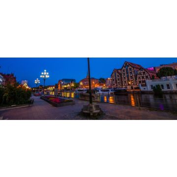 Lais Puzzle - Altstadt und Getreidespeicher am Fluss Brda bei Nacht. Bydgoszcz. Polen, Panorama - 1.000 Teile