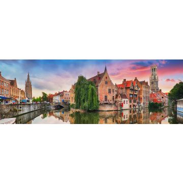Lais Puzzle - Brügge bei dramatischem Sonnenuntergang, Belgien, Panorama - 1.000 Teile