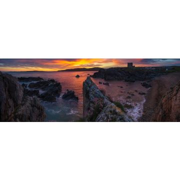 Lais Puzzle - Landschaft der Grafschaft Donegal in Irland am Morgen mit der Burg, Panorama - 1.000 Teile