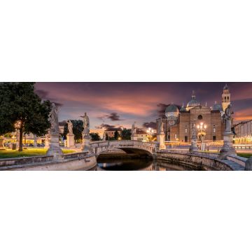 Lais Puzzle - Das Prato della Valle mit Blick auf die Basilica of St. Giustina bei Sonnenuntergang in Padova, Italien, Panorama - 1.000 Teile