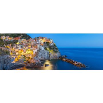 Lais Puzzle - Manarola, Dorf eins von Cinque Terre, in der Nacht in La Spezia, Italien, Panorama - 1.000 Teile