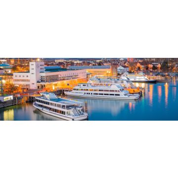 Lais Puzzle - Blick auf Motorboote in der Stadt Friedrichshafen, Deutschland, Panorama - 1.000 & 2.000 Teile