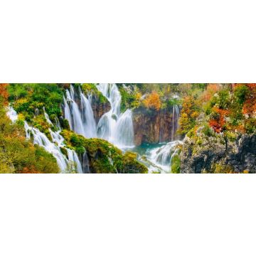 Lais Puzzle - Detaillierte Ansicht der wunderschönen Wasserfälle bei Sonnenschein im Nationalpark Plitvice, Kroatien, Panorama - 1.000 Teile