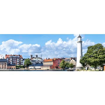 Lais Puzzle - Karlskrona, Schweden: Alter Leuchtturm und Gebäude im Hintergrund, Panorama - 1.000 Teile