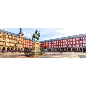 Lais Puzzle - Plaza Mayor mit Statue von König Philip III in Madrid, Spanien, Panorama - 1.000 Teile