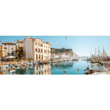 Lais Puzzle - Blick auf einen Jachthafen mit Booten und Bojen in der Stadt Piran im Südwesten Sloweniens, Panorama - 1.000 Teile