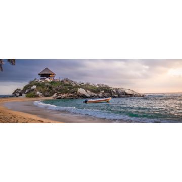 Lais Puzzle - Sonnenaufgang und Strandhütte am Cabo San Juan - Tayrona Natural National Park, Kolumbien, Panorama - 1.000 Teile