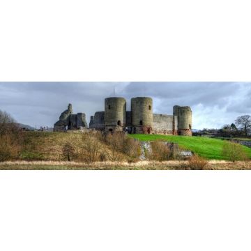 Lais Puzzle - Schloss Rhuddlan von der anderen Seite des Flusses Clwyd, Denbighshire, Wales, Panorama - 1.000 Teile