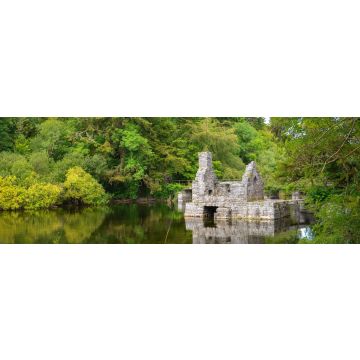 Lais Puzzle - Das Fischerhaus der Mönche in der Abtei Cong, Grafschaft Mayo, Irland, Panorama - 1.000 Teile
