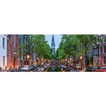 Lais Puzzle - Amsterdam City, beleuchtetes Gebäude und Kanal bei Nacht, Niederlande, Panorama - 1.000 Teile