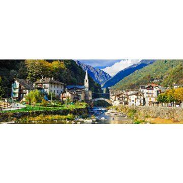Lais Puzzle - Malerisches Bergdorf Lillianes im Aostatal, Panorama - 1.000 Teile