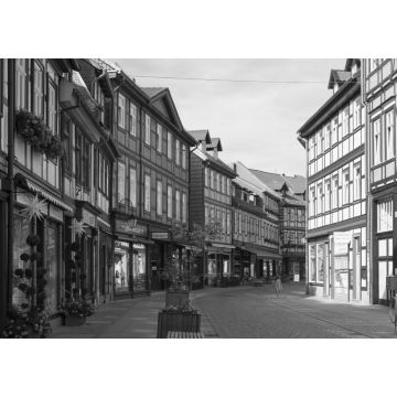 Lais Puzzle - Fachwerkhäuser, Wernigerode, Harz, Sachsen-Anhalt, Deutschland in schwarz weiß - 1.000 Teile