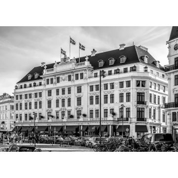 Lais Puzzle - Blick auf den Platz Kongens Nytorv in Kopenhagen mit dem Hotel d'Angleterre im Hintergrund in schwarz weiß - 1.000 Teile