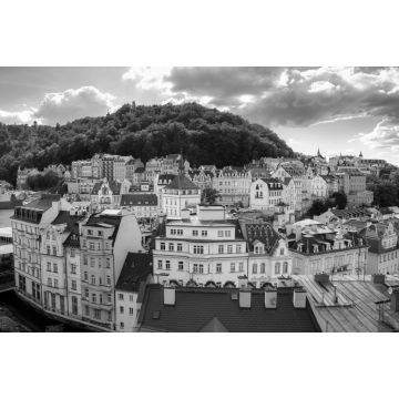 Lais Puzzle - Karlovy Vary (Karlsbad), Tschechische Republik in schwarz weiß - 2.000 Teile