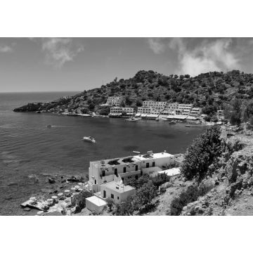 Lais Puzzle - Das Dorf Loutro bei Sfakia, Südkreta in schwarz weiß - 1.000 Teile