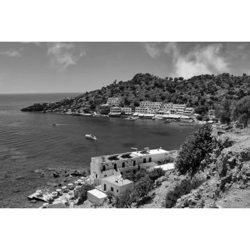 Lais Puzzle - Das Dorf Loutro bei Sfakia, Südkreta in schwarz weiß - 2.000 Teile