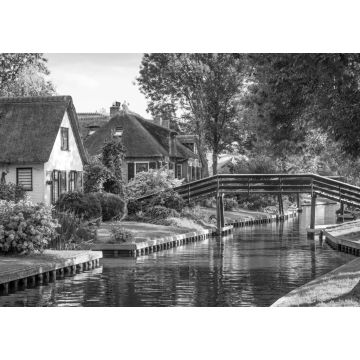Lais Puzzle - Giethoorn - beliebtes Touristenziel, oft auch als "Holländisches Venedig" bezeichnet in schwarz weiß - 1.000 Teile