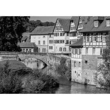 Lais Puzzle - In der Altstadt von Schwäbisch Hall am Kocher in schwarz weiß - 1.000 Teile